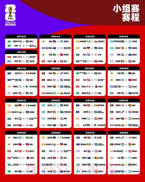 2026世界杯每日赛程高清版最新时间表在哪里看 2026世界杯每日赛程高清版最新时间表在哪里看